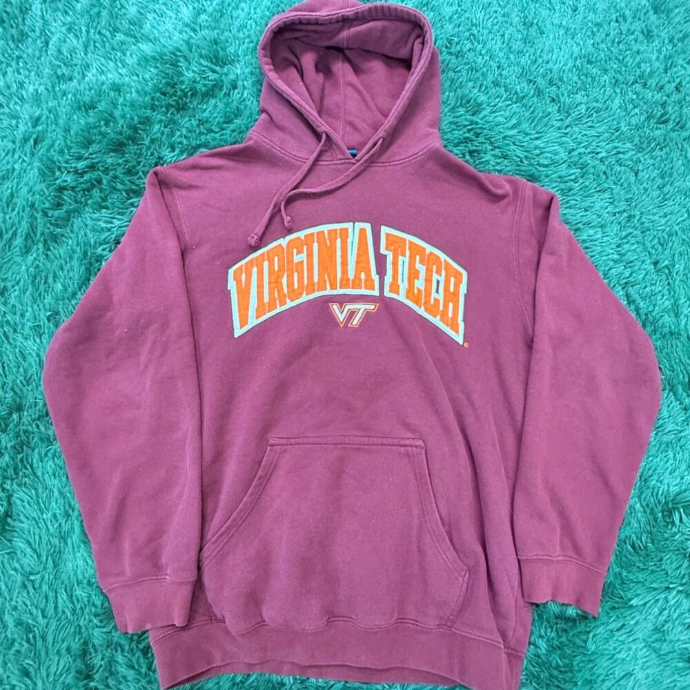 Virginia Tech University Maroon | Orange Pullover Sweatshirt Hoodie Sz Medium